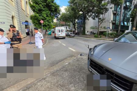 Motorista de Porsche atinge motociclista de app no Centro-Sul de BH