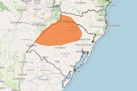 Tempestade e granizo no Sul: veja lista das 363 cidades sob alerta nesta quinta (23) • Reprodução/ Inmet