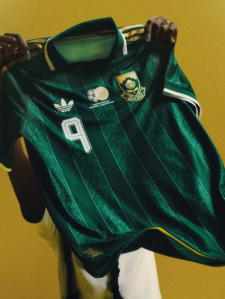 Segundo uniforme da África do Sul na Copa de 2026 • Divulgação/SAFA