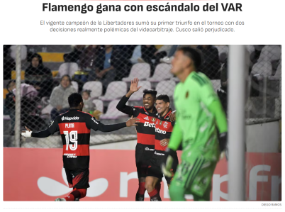 Jornal espanhol detona arbitragem do jogo entre Flamengo e Cusco • Jornal AS