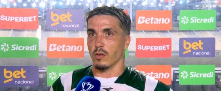 Josué em entrevista coletiva após o empate do Coritiba com o Santos