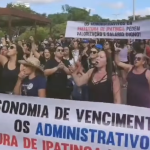 Servidores de Ipatinga em greve fazem manifestação no Parque Ipanema
