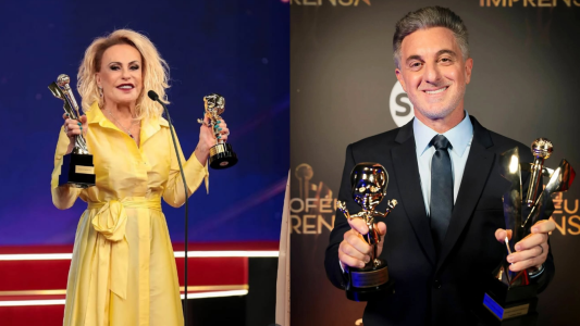 Ana Maria Braga e Luciano Huck no Troféu Imprensa 2026