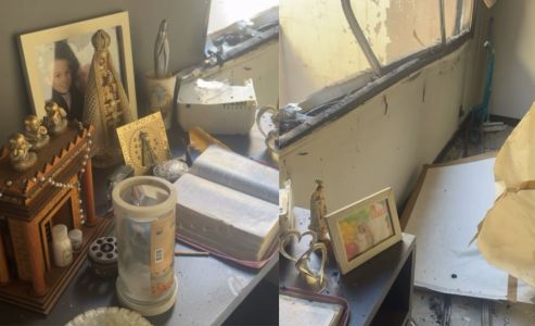 'Cantinho da fé' ficou intacto após incêndio