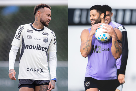 Neymar, do Santos, e Hulk, do Atlético