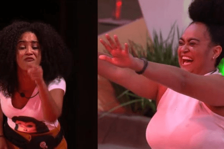 Rízia teve encontro rápido com a irmã no BBB 19 • Reprodução/Globo