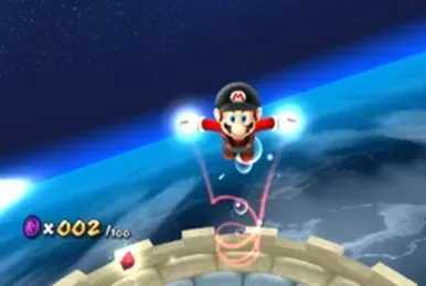 Red star Mario durante gameplay • Imagem da internet