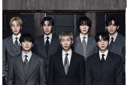 BTS, grupo de K-pop, formado por RM, Jin, Suga, J-Hope, Jimin, V e Jungkook
