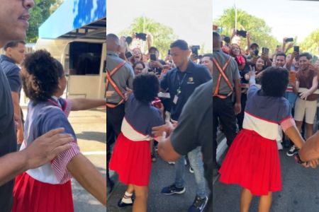 Milena nos estúdios da TV Globo