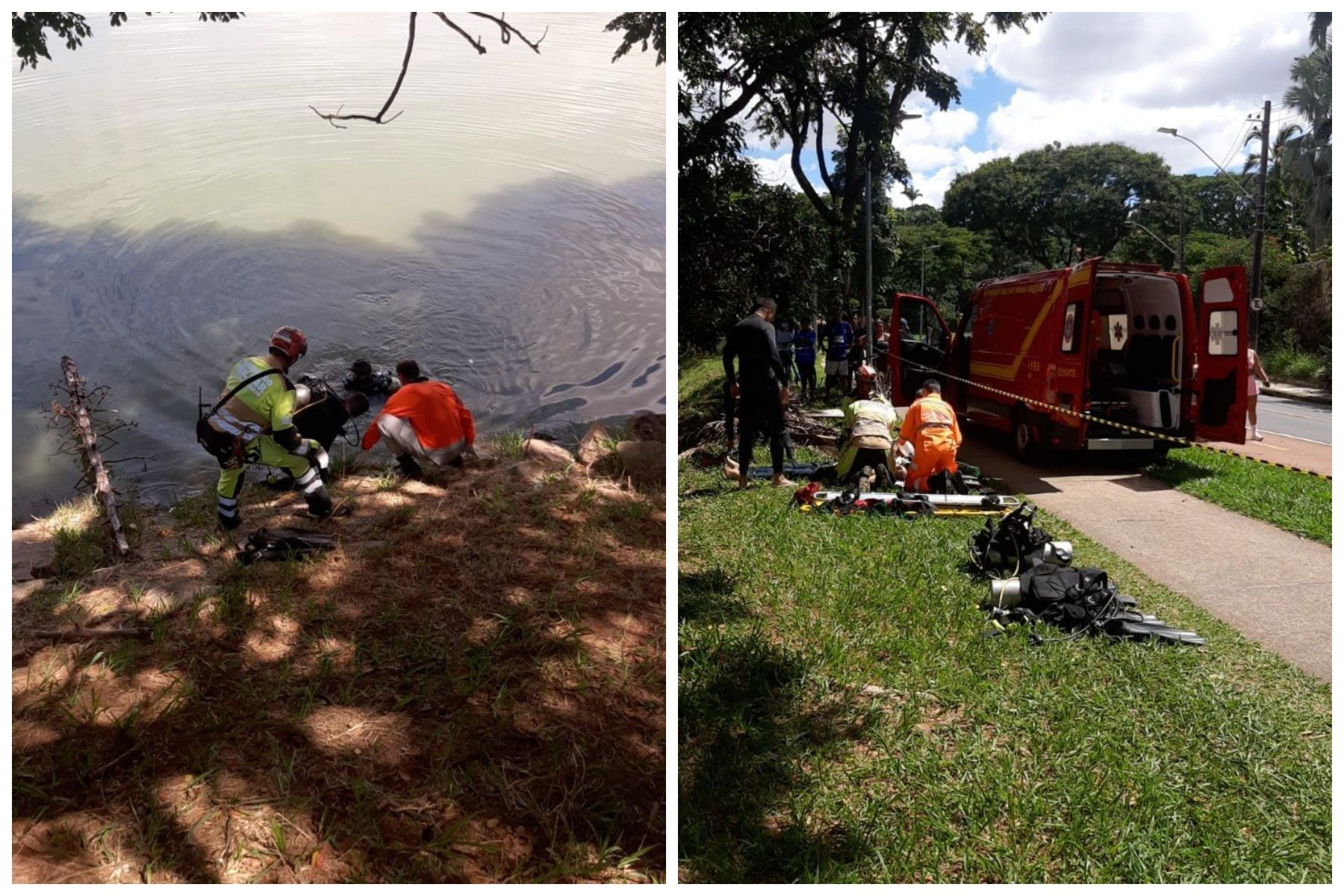 Homem se afoga na Lagoa da Pampulha e é resgatado pelos Bombeiros