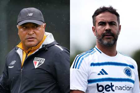 Roger Machado, técnico do São Paulo, e Artur Jorge, técnico do São Paulo