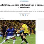 Imprensa equatoriana destaca vitória do Cruzeiro sobre o Barcelona-EQU