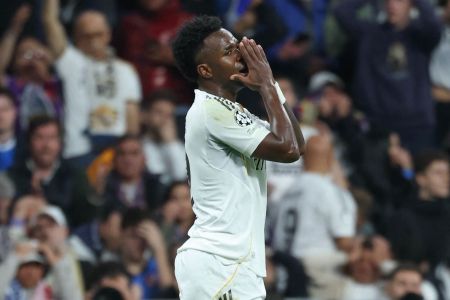 Vini Jr. em atuação pelo Real Madrid