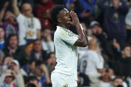Vini Jr. em atuação pelo Real Madrid