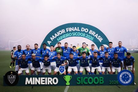 Jogadores do Cruzeiro antes da final do Campeonato Mineiro • Gustavo Aleixo/Cruzeiro