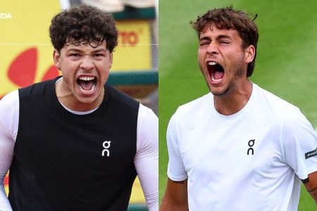 Ben Shelton (à esq.) e Flavio Cobolli (à dir.) se enfrentam pela grande final do ATP 500 de Munique
