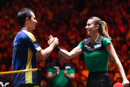 Hugo Calderano e Bruna Takahashi