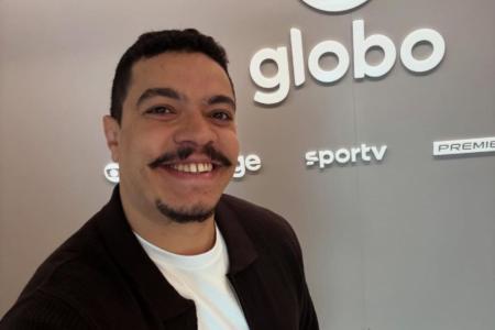 Bruno Cantarelli nos estúdios da Globo • Reprodução Instagram Bruno Cantarelli