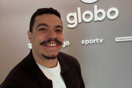 Bruno Cantarelli nos estúdios da Globo • Reprodução Instagram Bruno Cantarelli