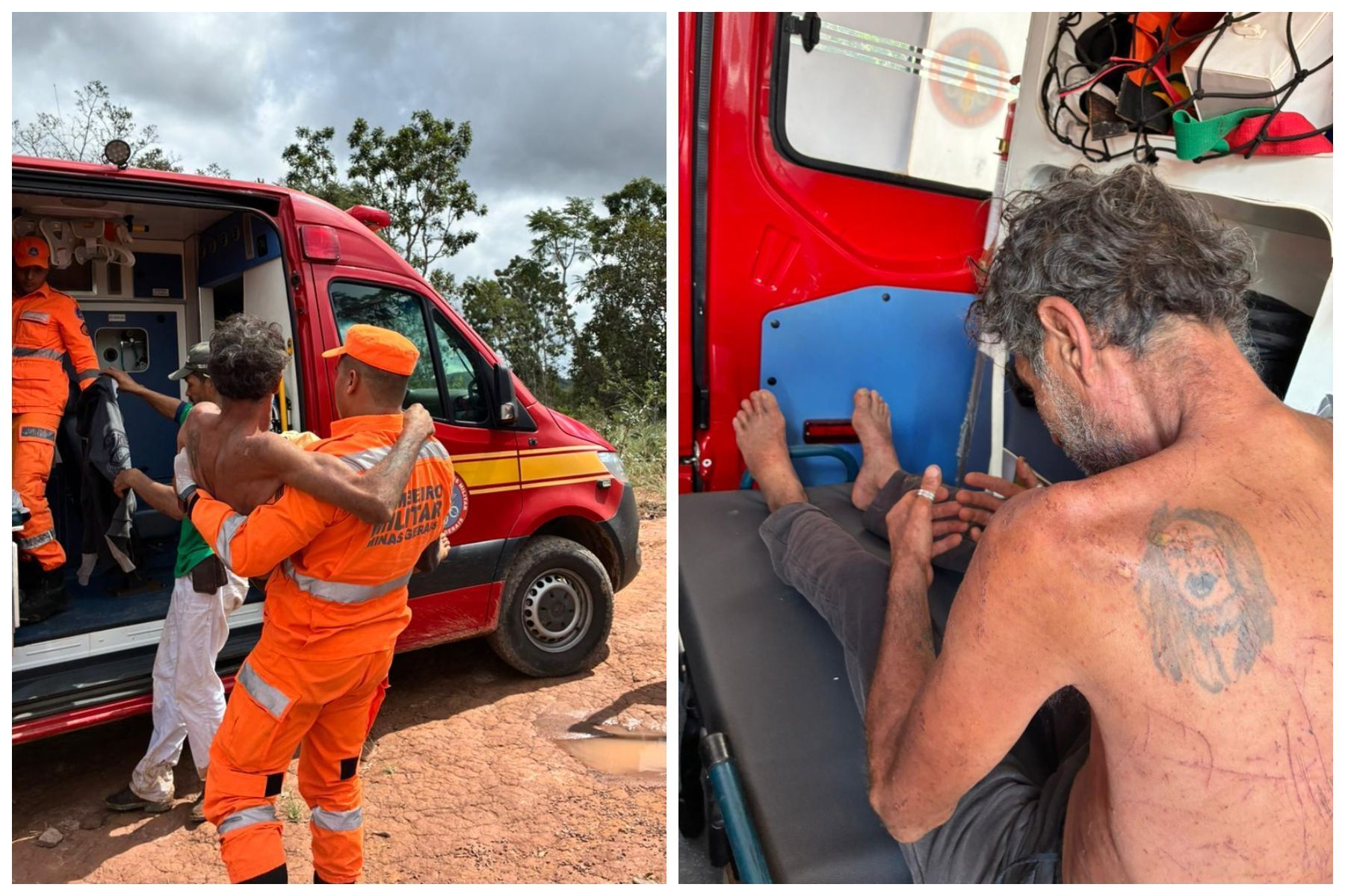 Bombeiros resgatam homem abandonado em mata próximo à BR-040