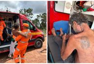 Bombeiros resgatam homem abandonado em mata próximo à BR-040