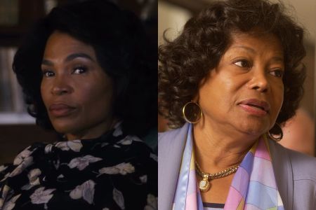 À esquerda, Nia Long, e à direita Katherine Jackson • Divulgação/Lionsgate/Michael e Aaron Lambert/Pool/AFP