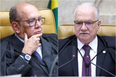 Os ministros Gilmar Mendes (esq.) e Edson Fachin (dir.), do Supremo Tribunal Federal