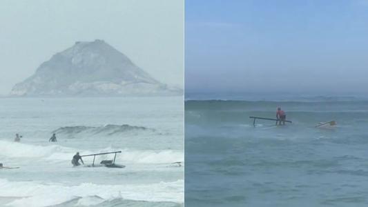Helicóptero cai no mar da Barra da Tijuca após tentativa de pouso de emergência