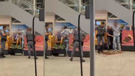 Homem é preso após ameaçar pessoas com espada em aeroporto de SP; veja o momento