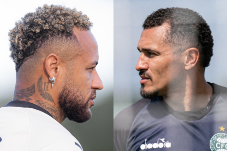 Neymar, do Santos, e Maicon, do Coritiba, se enfrentam nesta quarta-feira (22)