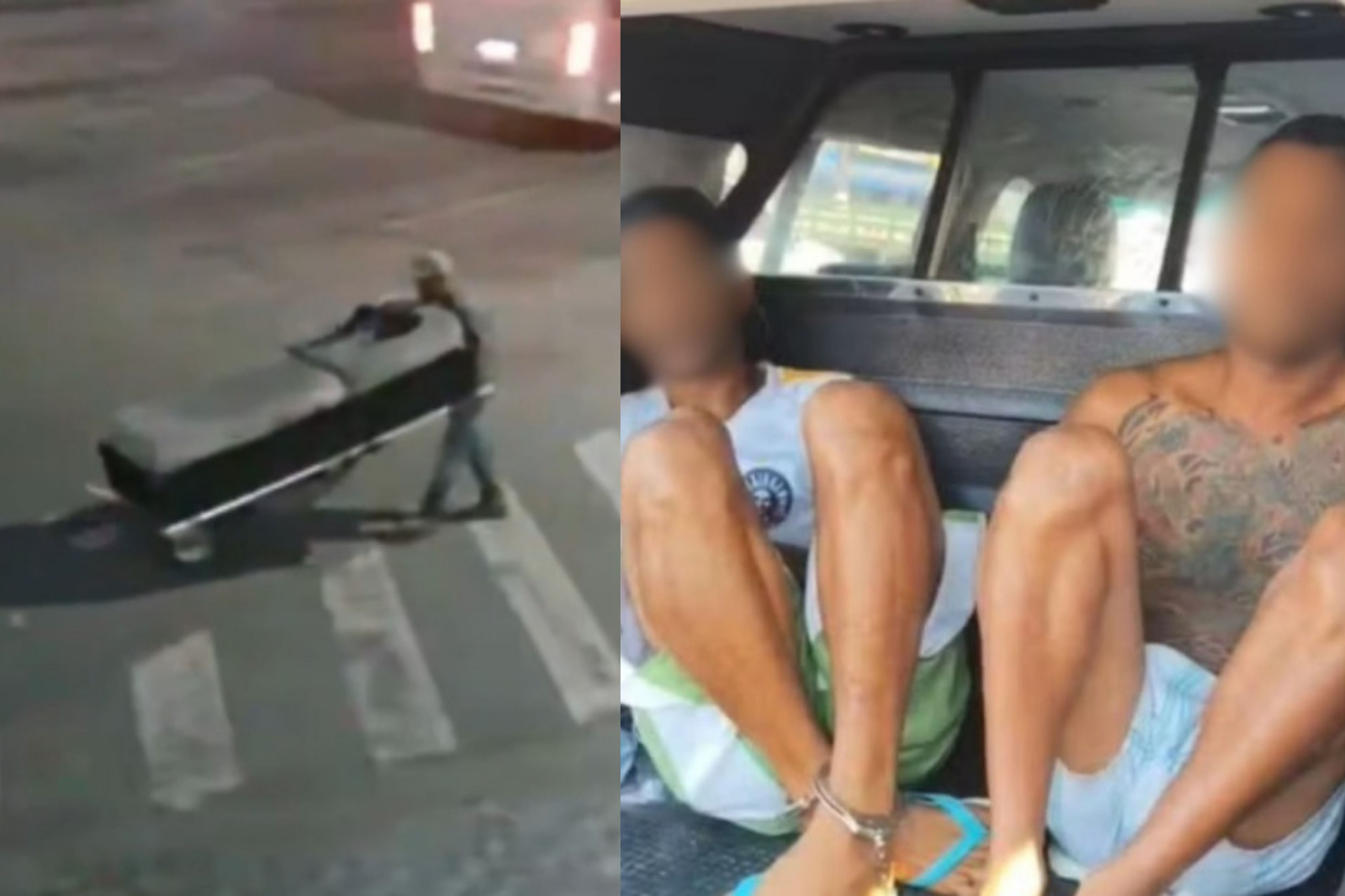 Homem é flagrado carregando corpo de idosa dentro de cama box em SP; veja vídeo