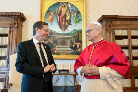 Isaac Herzog, presidente do Estado de Israel, em audiência com o Papa em setembro de 2025
