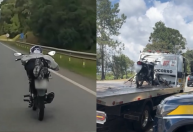 ‘Superman de moto’: PRF flagra homem em manobra perigosa em BR de SC