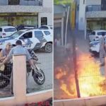 Vídeo: mãe é intubada após o filho atear fogo em moto durante abordagem da PM no ES