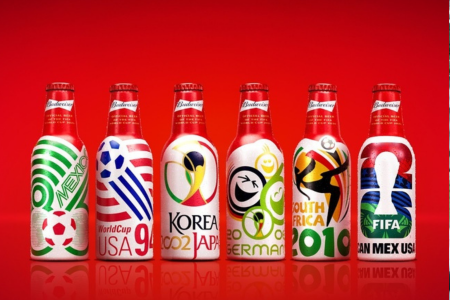Garrafas especiais da Budweiser para a Copa do Mundo de 2026