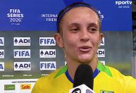 Vitória Calhau, do Cruzeiro, comemora primeiro gol pela Seleção Brasileira: 'Sonho'