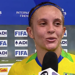 Vitória Calhau, do Cruzeiro, comemora primeiro gol pela Seleção Brasileira: 'Sonho'