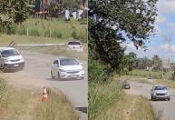 Carro bate em poste e interdita MG-10 em Lagoa Santa