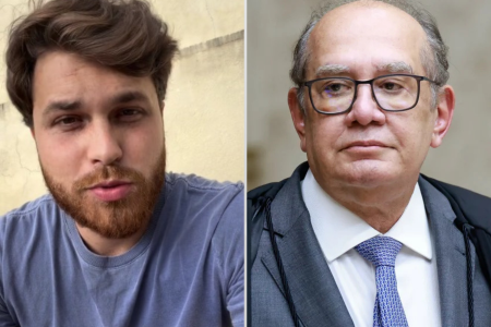 O influenciador Gustavo Tubarão e o ministro Gilmar Mendes, do STF