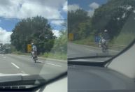 Vídeo: motociclista faz manobra perigosa no Anel Rodoviário de Belo Horizonte