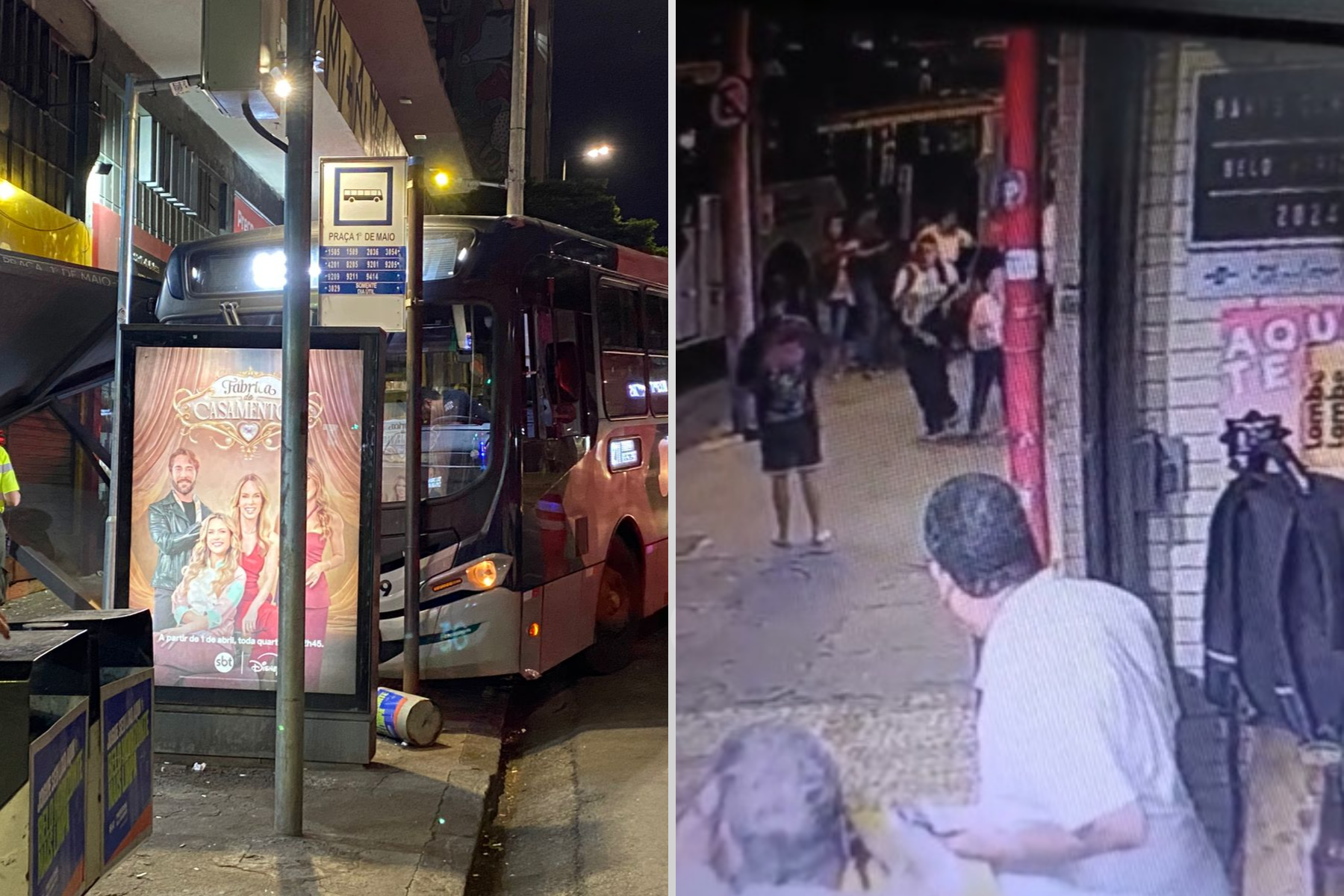 Vídeo mostra momento em que ônibus invade calçada e avança contra pedestres em BH
