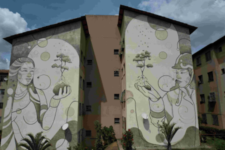 Mural de grandes proporções na Região do Barreiro, em Belo Horizonte