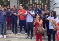 Socorristas do SAMU fazem manifestação na porta da PBH contra mudanças no serviço