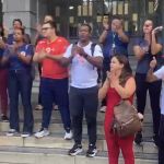 Socorristas do SAMU fazem manifestação na porta da PBH contra mudanças no serviço