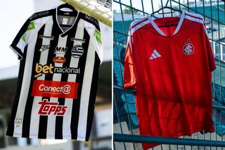 Montagem de fotos com os uniformes de Athletic e Inter no Orlando Scarpelli