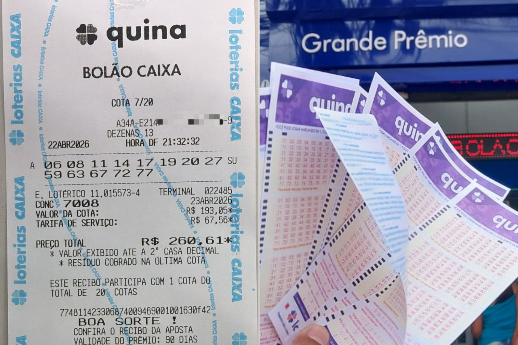 Quina sorteia fortuna no concurso 7025 nesta quinta-feira (14)