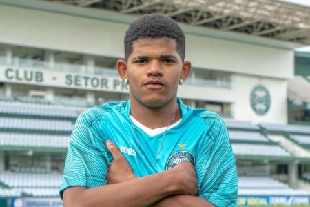 Whalacy quando atuava pela base do Coritiba