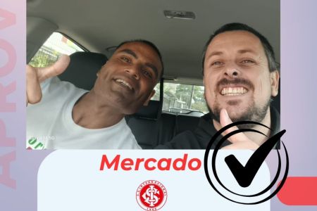 Gabriel Mercado e seu condutor no perfil do CFC Parcão, de Porto Alegre