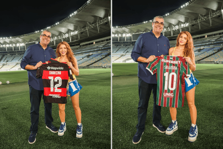 Shakira visitou o estádio Maracanã nesta quinta-feira (30)