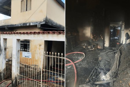 Incêndio destruiu a casa do idoso, que era residente de Ipatinga-MG